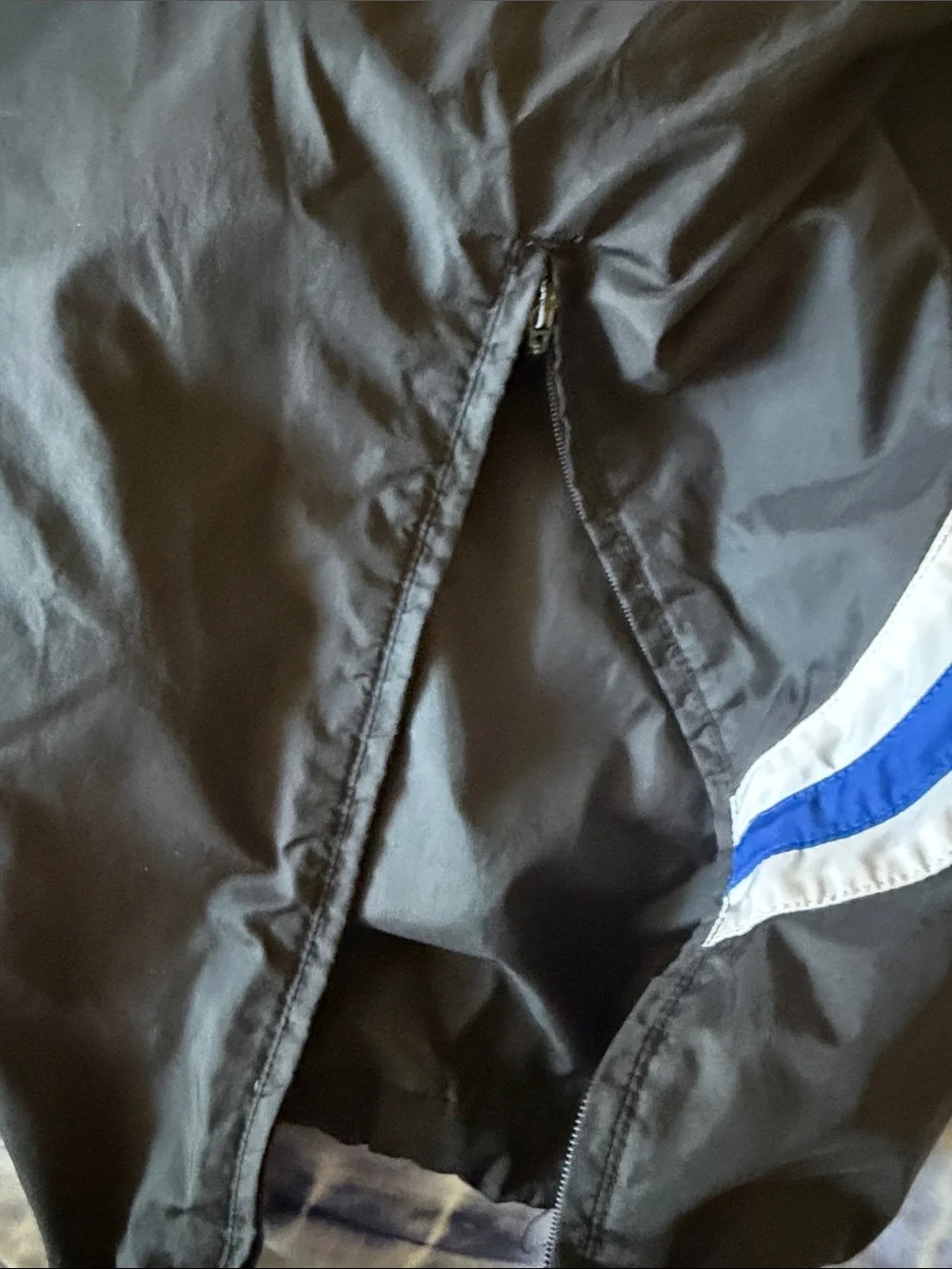Nike Black Joggers with Blue & White Side Stripes Back Bottom Zippers and Ties
